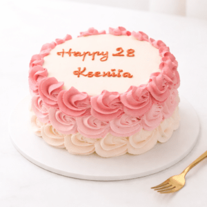 gateau anniversaire rose