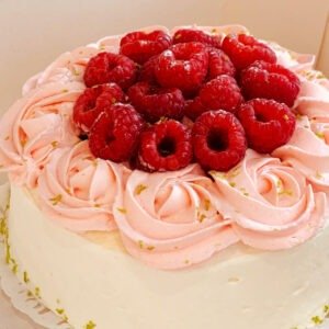 gateau le temps du framboise rose